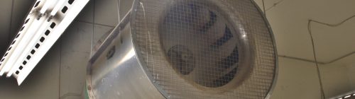 Inline centrifugal fan installed in ductwork