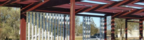 Structural steel framework under construction